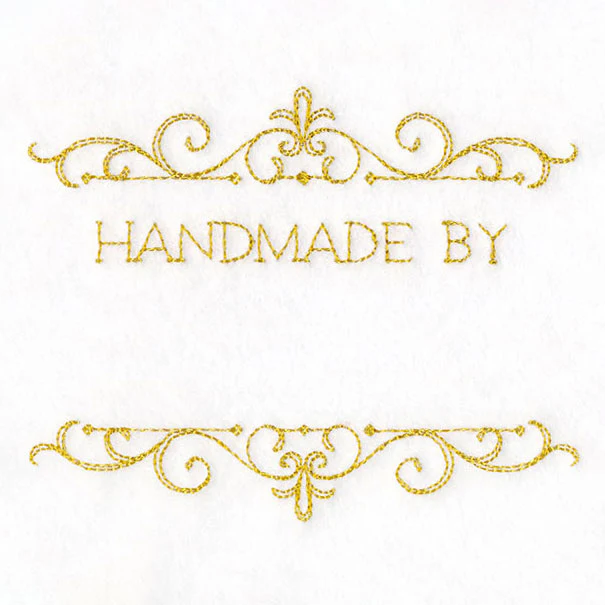 Handmade By Filigree Quilt Label - Image 3