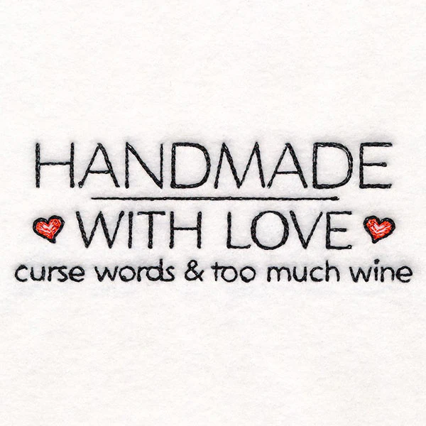 Handmade with Love Curse Words & Wine Label - Image 3