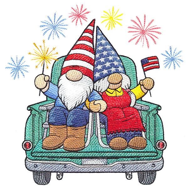 Happy 4th Gnomes Retro Truck - Image 3