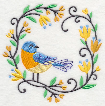 Happy Bluebird in Flowers - Image 3