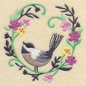 Happy Chickadee in Flowers - Image 5