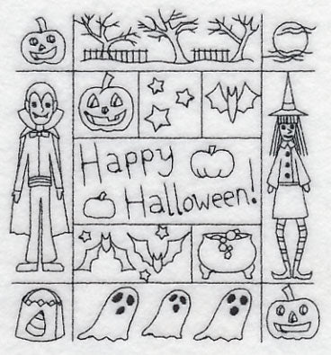 Happy Halloween Shadow Box (Blackwork) - Image 3