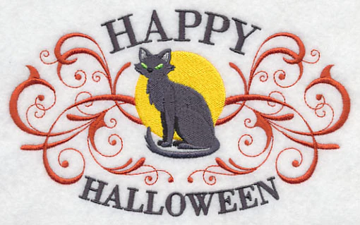 Happy Halloween with Black Cat and Filigree - Image 3