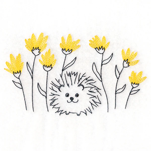 Happy Hedgehog and Wildflowers - Image 2