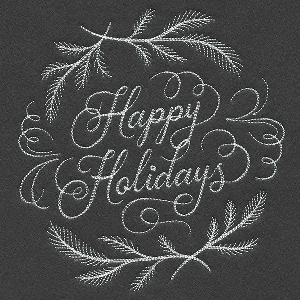 Happy Holidays Calligraphy (Whitework) - Image 3