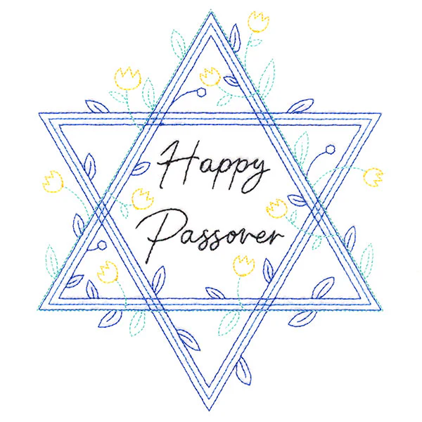 Happy Passover Botanical Star of David - Image 2