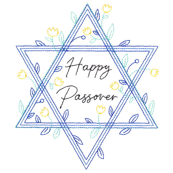 Happy Passover Botanical Star of David - Image 3