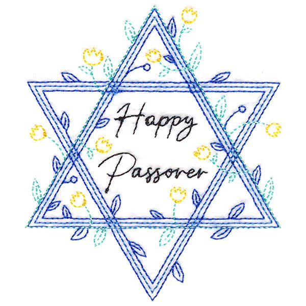 Happy Passover Botanical Star of David - Image 4