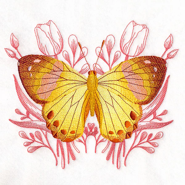 Harlequin Metalmark Butterfly and Tulips - Image 4