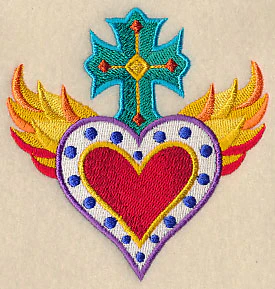 Heart, Cross, and Flames Milagro - Image 3