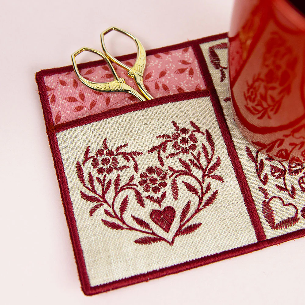 Heart Pocket Mug Rug (In-the-Hoop) - Image 3