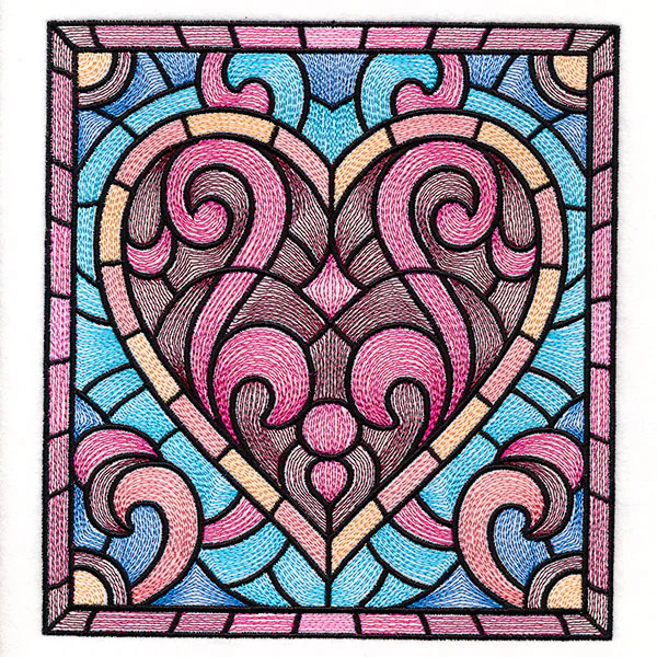 Heart Stained Glass Square - Image 11