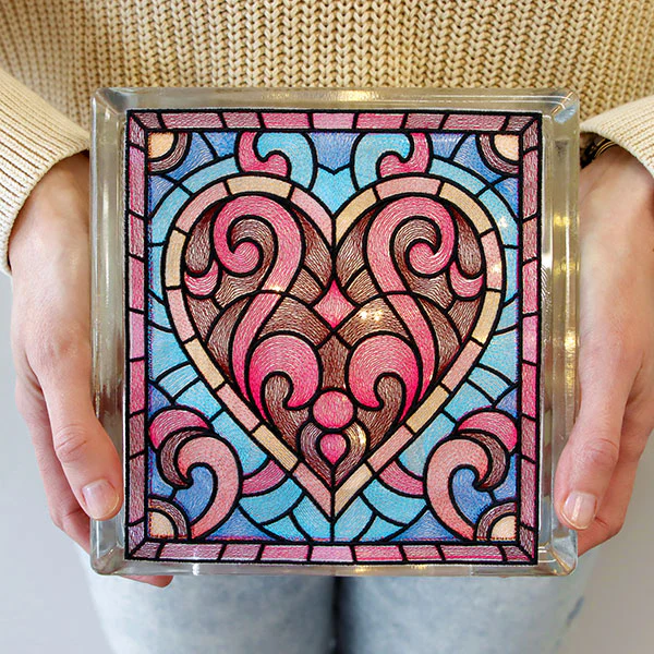 Heart Stained Glass Square - Image 13