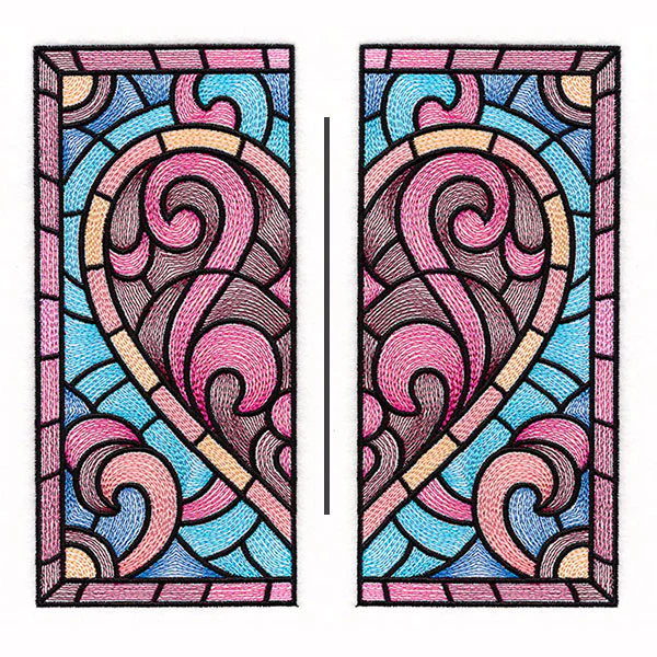 Heart Stained Glass Square - Split - Image 2