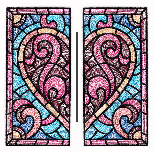 Heart Stained Glass Square - Split - Image 4
