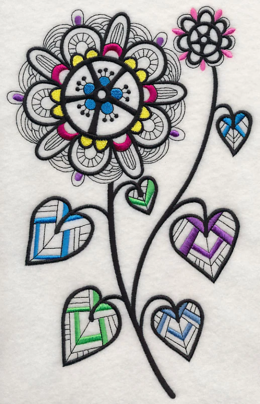 Hearts and Blossoms (Blackwork) - Image 5