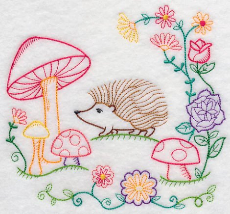 Hedgehog and Mushrooms (Vintage) - Image 3