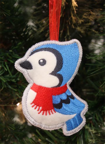 Heirloom Christmas Ornament - Bluebird (In-the-Hoop) - Image 2