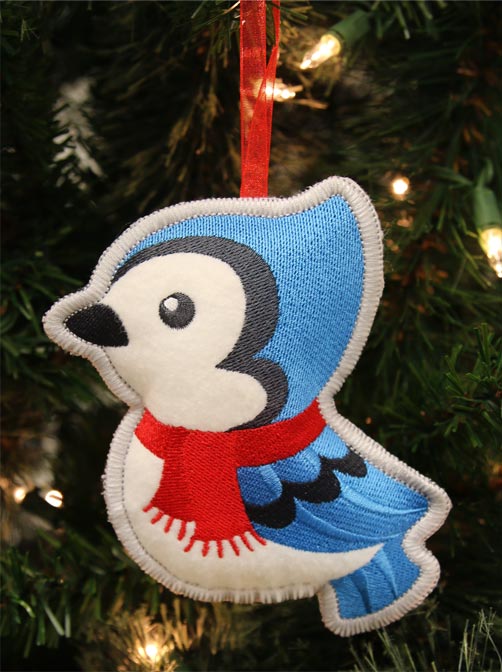 Heirloom Christmas Ornament - Bluebird (In-the-Hoop) - Image 3