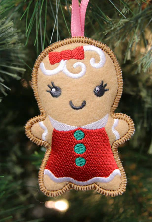 Heirloom Christmas Ornament - Gingerbread Girl (In-the-Hoop) - Image 2