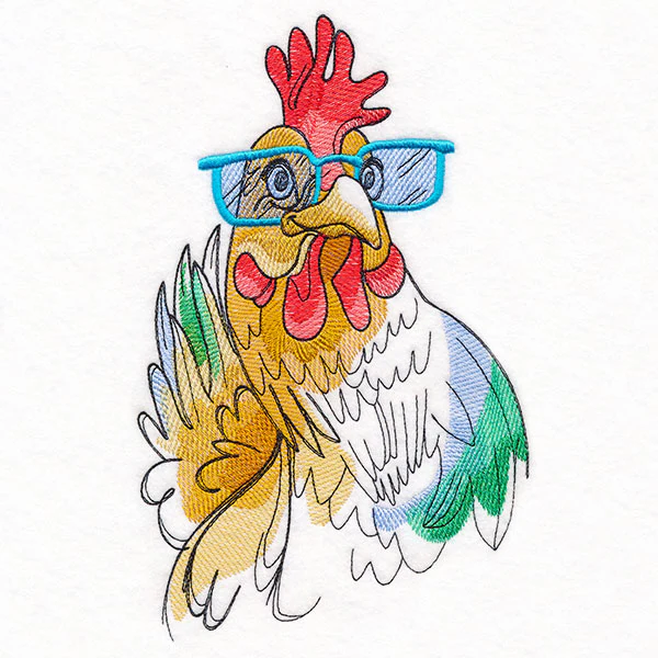 Hello There Chicken in Glasses - Image 2