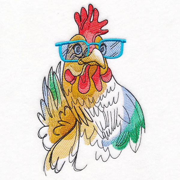 Hello There Chicken in Glasses - Image 3