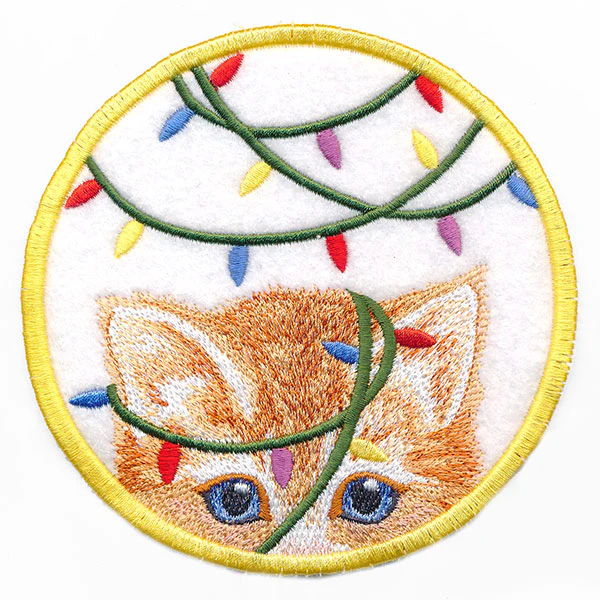 Here Christmas Kitty Kitty Coaster 1 (In-the-Hoop) - Image 3