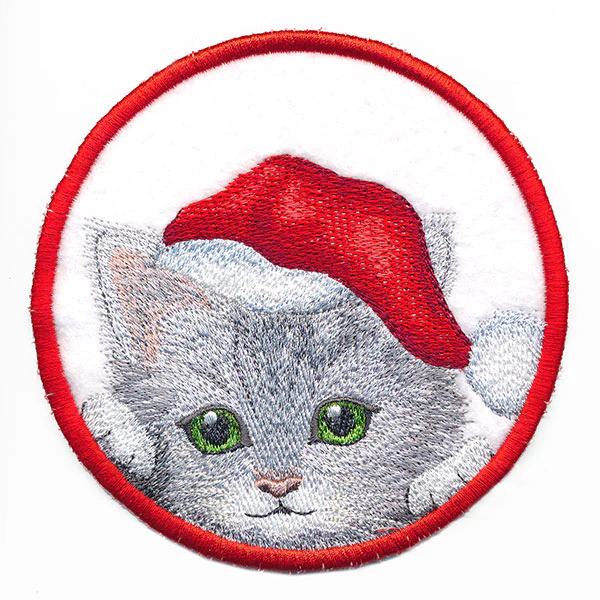 Here Christmas Kitty Kitty Coaster 2 (In-the-Hoop) - Image 2