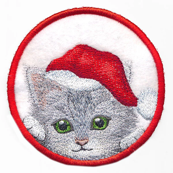 Here Christmas Kitty Kitty Coaster 2 (In-the-Hoop) - Image 3