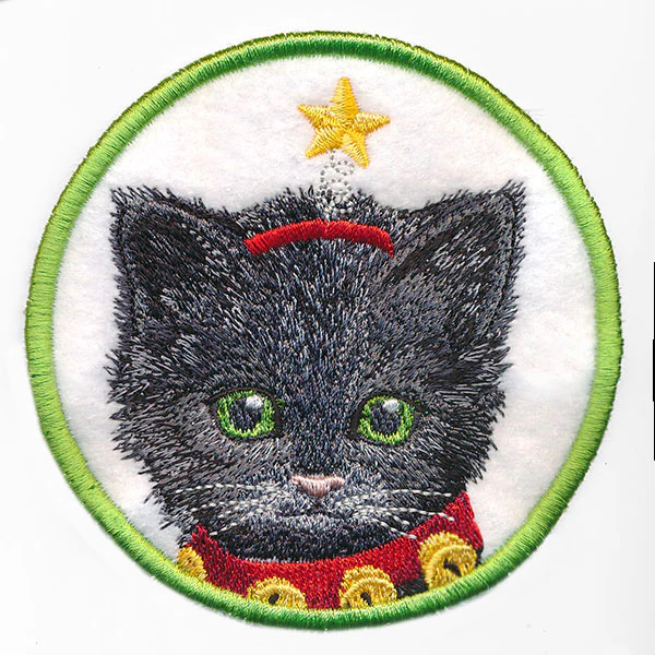 Here Christmas Kitty Kitty Coaster 3 (In-the-Hoop) - Image 2