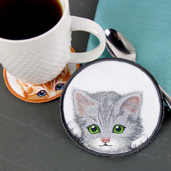 Here Kitty Kitty Coaster 2 (In-the-Hoop) - Image 3