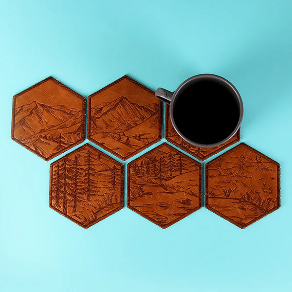 Hexagon Nature Coaster 5 (In-the-Hoop) - Image 2