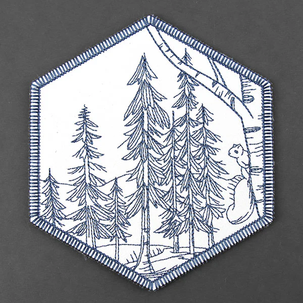Hexagon Winter Scene Coaster 3 (In-the-Hoop) - Image 7