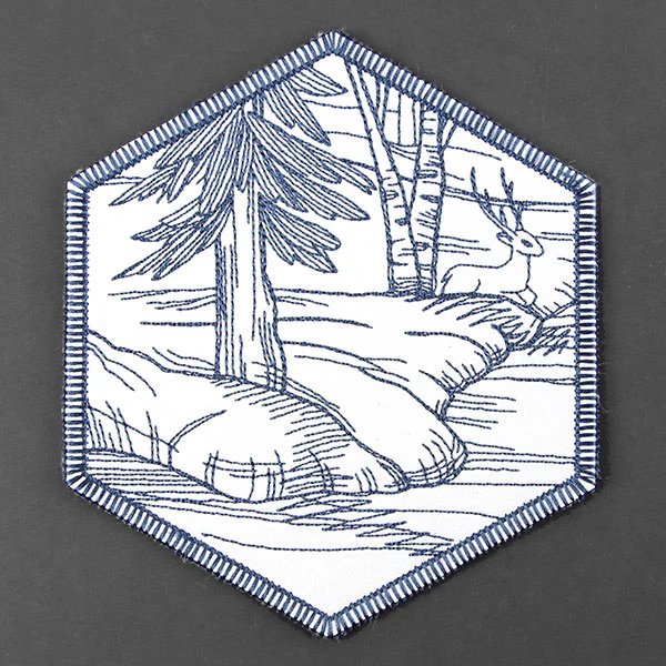 Hexagon Winter Scene Coaster 4 (In-the-Hoop) - Image 7