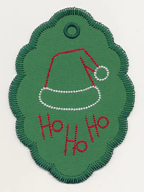 Ho Ho Ho Santa Cap Gift Tag (In-the-Hoop) - Image 3