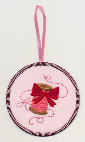 Holiday Thread Spool 1 Ornament (In-the-Hoop)