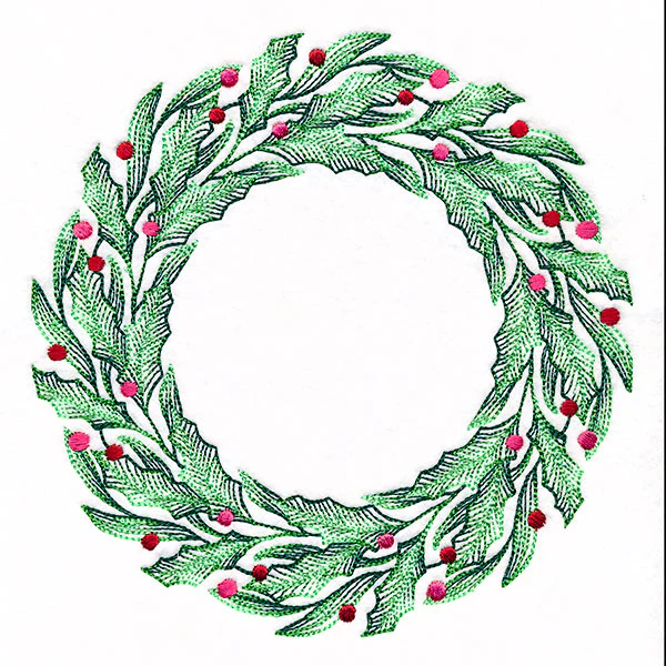 Holly & Berries Christmas Wreath - Image 3
