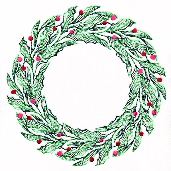 Holly & Berries Christmas Wreath - Image 4