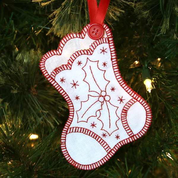 Holly & Berries Stocking (In-the-Hoop) - Image 4