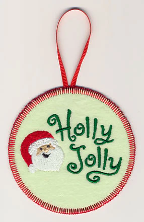 Holly Jolly with Santa Ornament (In-the-Hoop)