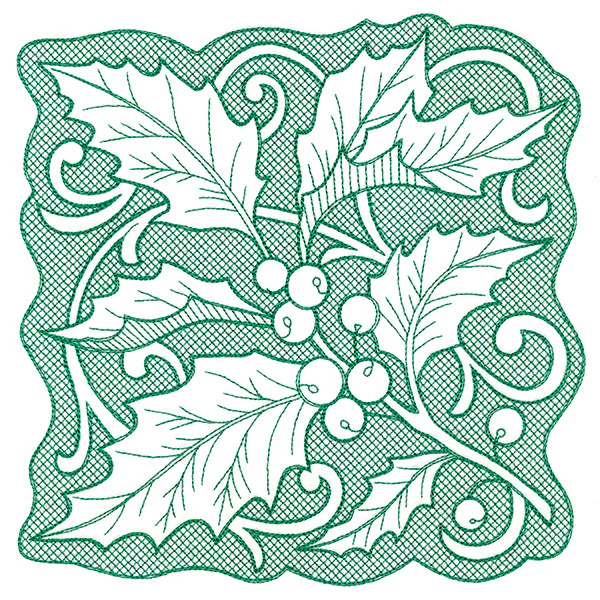 Holly of Christmas Square (Trapunto) - Image 5