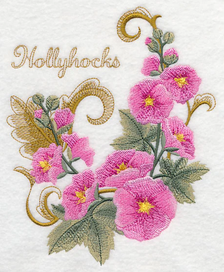 Hollyhocks with Flourish - Image 2
