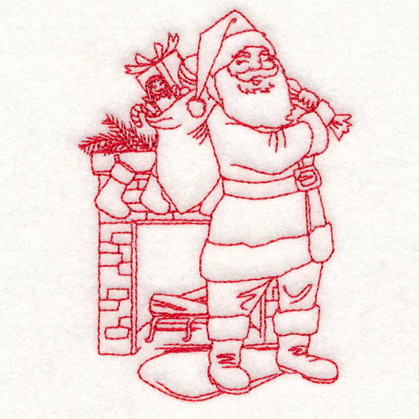 Home for Christmas - Toy Delivery (Redwork) - Image 5
