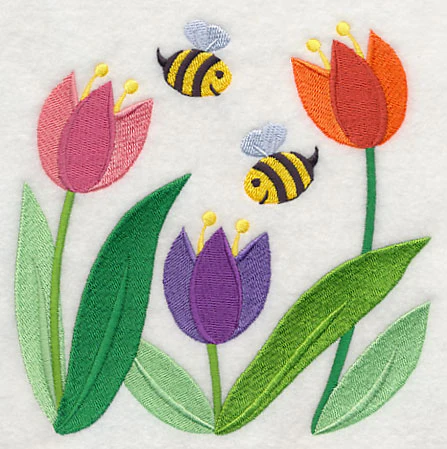 Honeybees in Tulips - Image 3