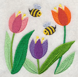Honeybees in Tulips - Image 5