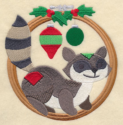Hoop It Up Christmas Raccoon - Image 3