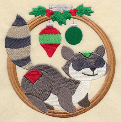 Hoop It Up Christmas Raccoon - Image 4