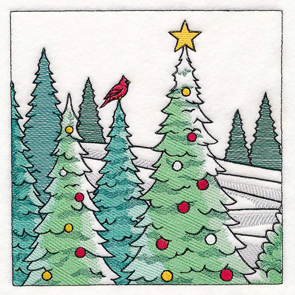 Horse Drawn Sleigh Christmas Scene Panel 1 - Image 3