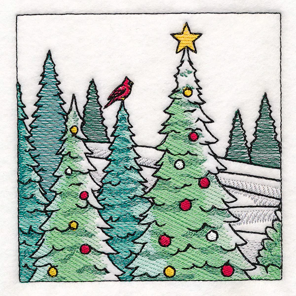 Horse Drawn Sleigh Christmas Scene Panel 1 - Image 7