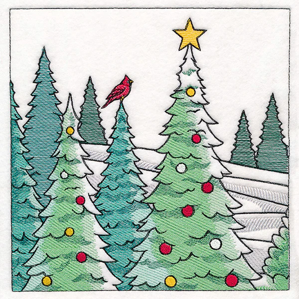 Horse Drawn Sleigh Christmas Scene Panel 1 - Image 9